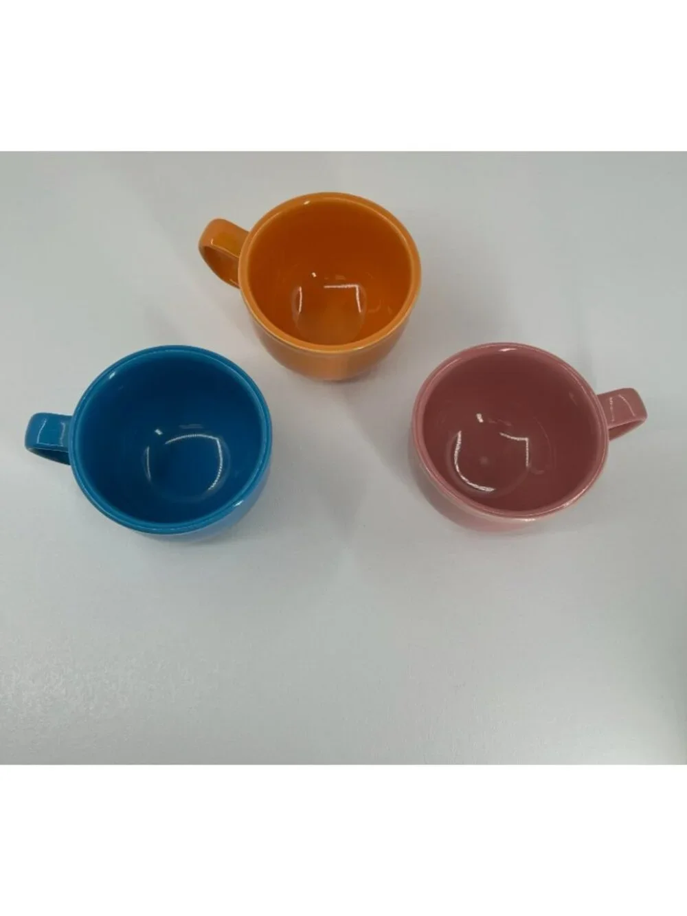 Homer Laughlin Fiestaware Jumbo Cup Ceramic Mug 16oz Lot of 3 Blue Orange Pink